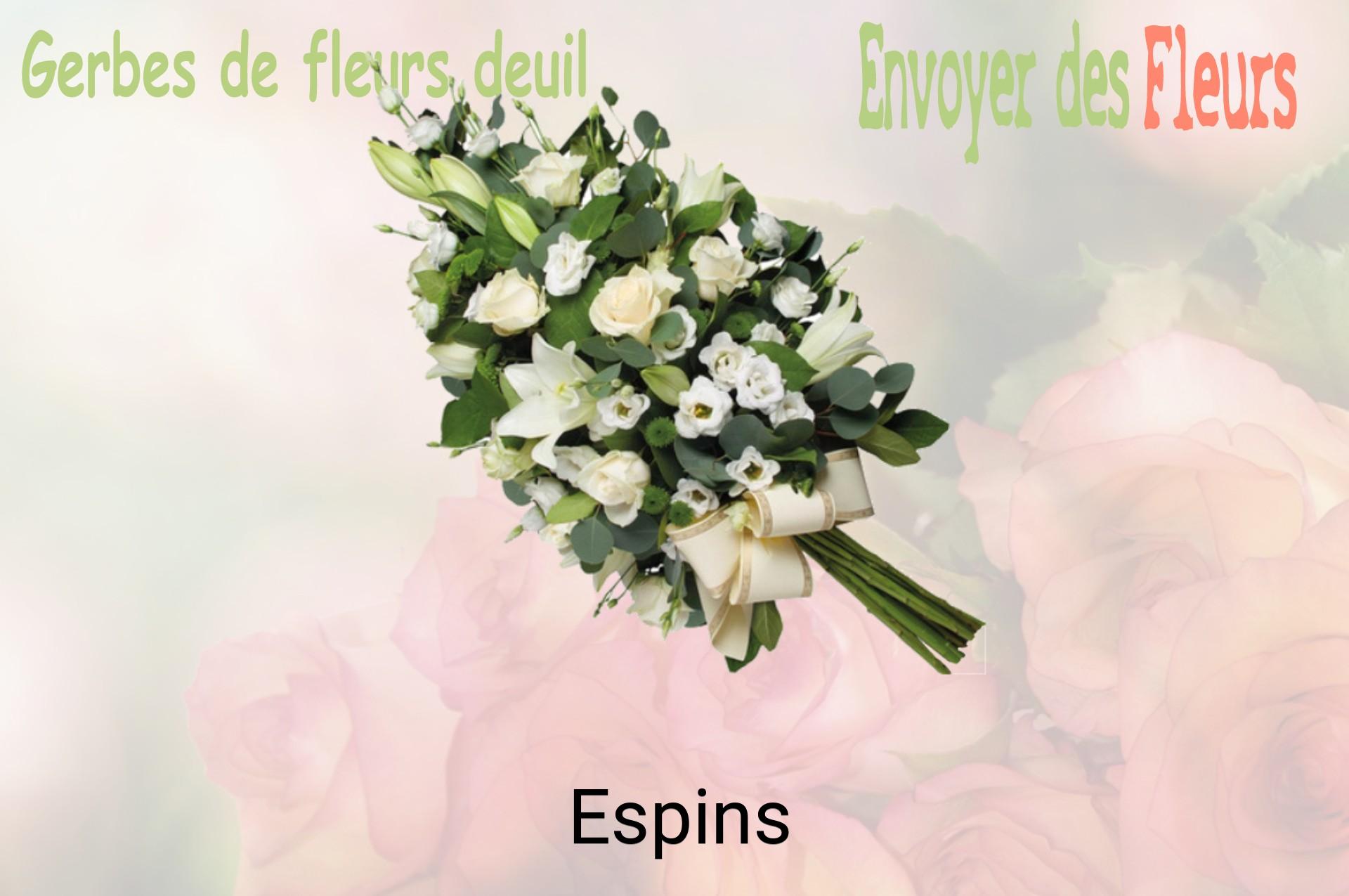 Gerbe de fleurs de deuil livrée à Espins